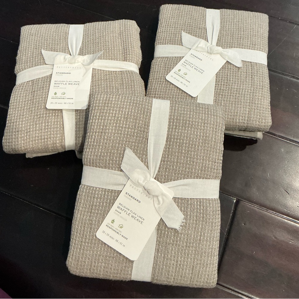 Tan Textured pillow shams